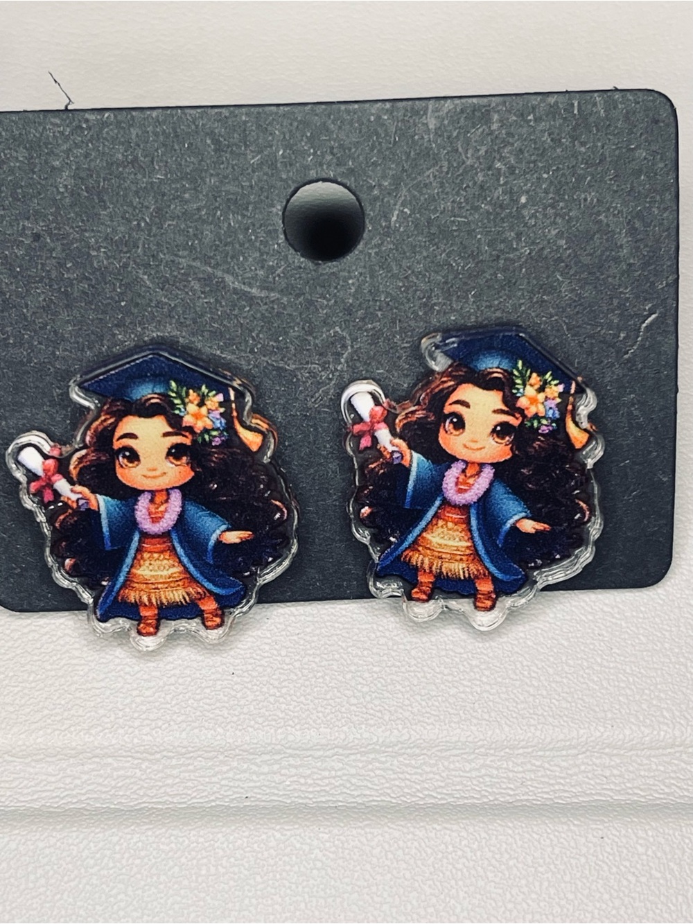 Moana Graduation Stud Earrings - Picture 1 of 3
